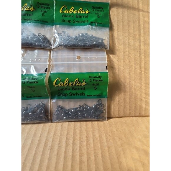 Cabela's Black Barrel Snap‎ Swivels Size 5 Fishing Tackle 12 Pieces New - Picture 2 of 3